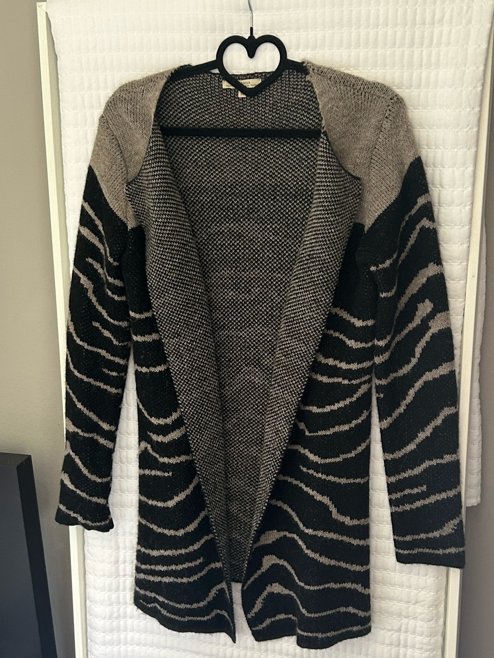 Open-Front Zebra-Print Cardigan Sweater
